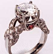 Ladies Engagement Ring w/ Hugs 'n Kisses Design