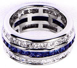 Diamond and Sapphire Eternity Band